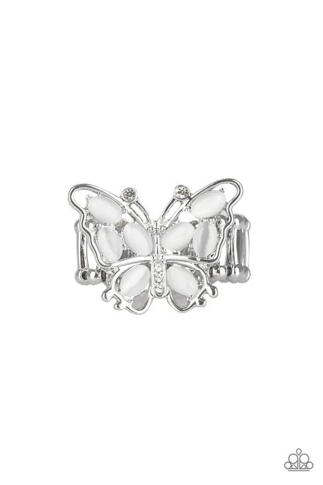 Paparazzi Jewelry Paparazzi Ring Flutter Flair White Rings Paparazzi Jewelry Paparazzi Ring Flutter Flair White Rings