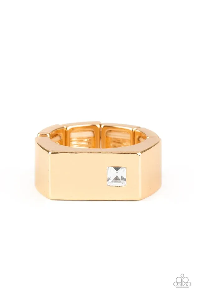 Paparazzi Jewelry Paparazzi Ring Steadfast Gold Rings Paparazzi Jewelry Paparazzi Ring Steadfast Gold Rings