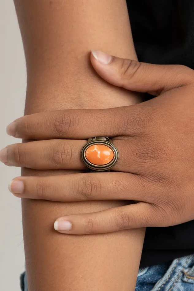 Paparazzi Jewelry Rings Paparazzi Ring Cliff Dweller Demure Orange