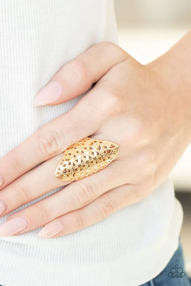 Paparazzi Jewelry Rings Paparazzi Ring FRILL Ride Gold