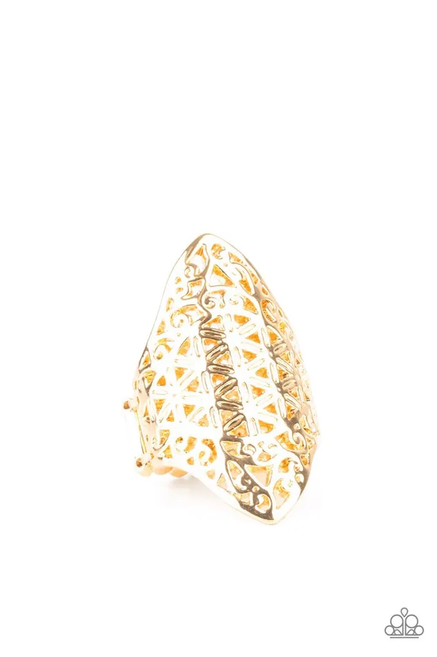 Paparazzi Jewelry Rings Paparazzi Ring FRILL Ride Gold Paparazzi Jewelry Rings Paparazzi Ring FRILL Ride Gold