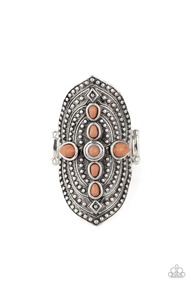 Paparazzi Jewelry Rings Paparazzi Ring Shield in Place Brown