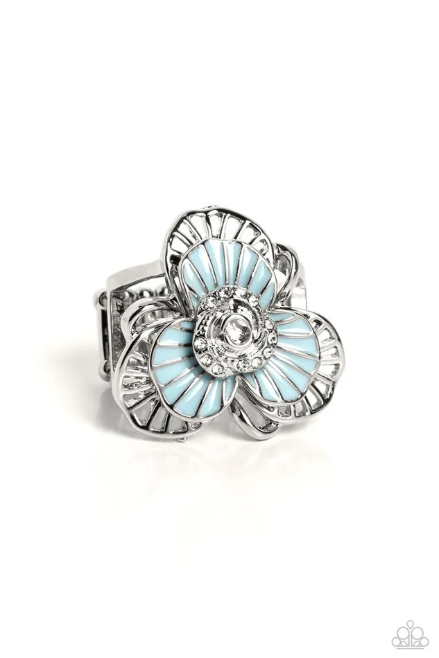 Paparazzi Jewelry Rings Paparazzi Ring Tropical Trillium Blue Paparazzi Jewelry Rings Paparazzi Ring Tropical Trillium Blue