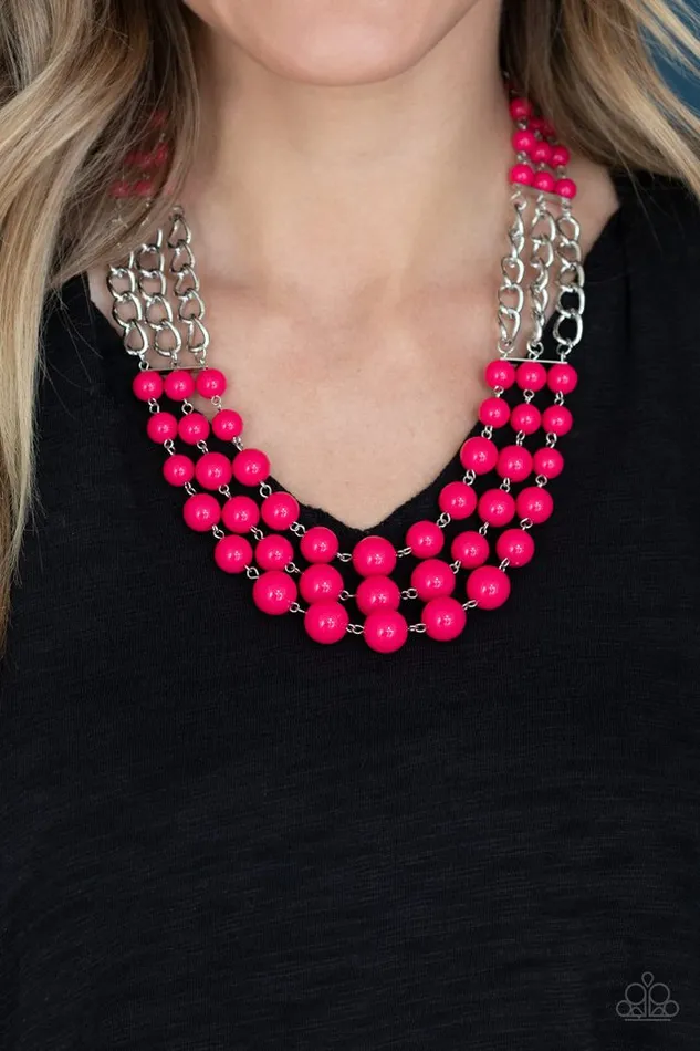 Paparazzi Necklace A La Vogue Pink Paparazzi Jewelry Necklaces