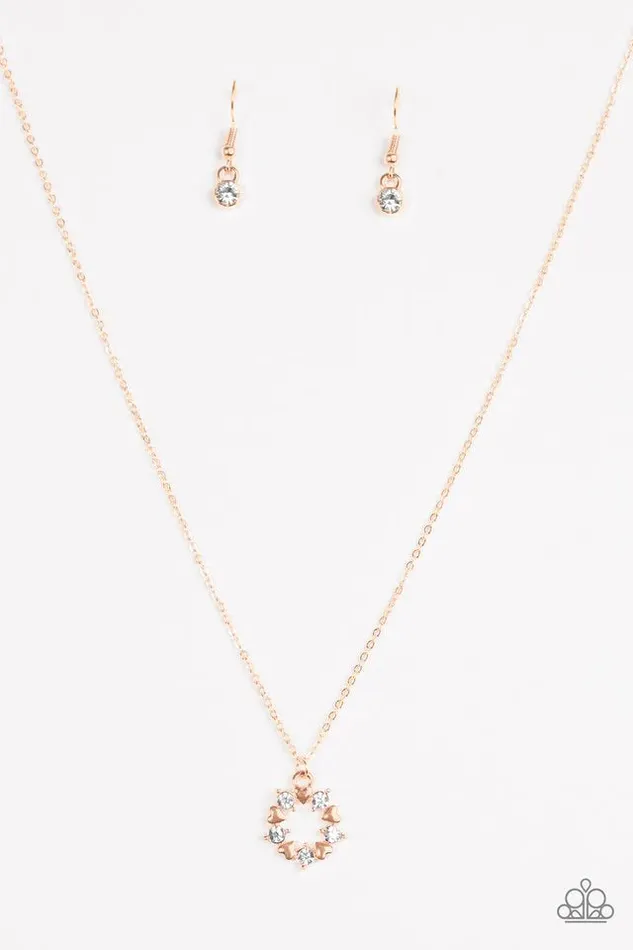 Paparazzi Necklace Always Kiss Me Goodnight Rose Gold Paparazzi Jewelry Necklaces