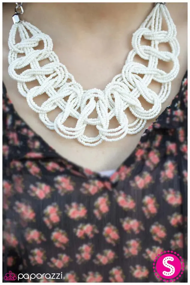 Paparazzi Necklace BRAID New Girl White Paparazzi Jewelry Necklaces