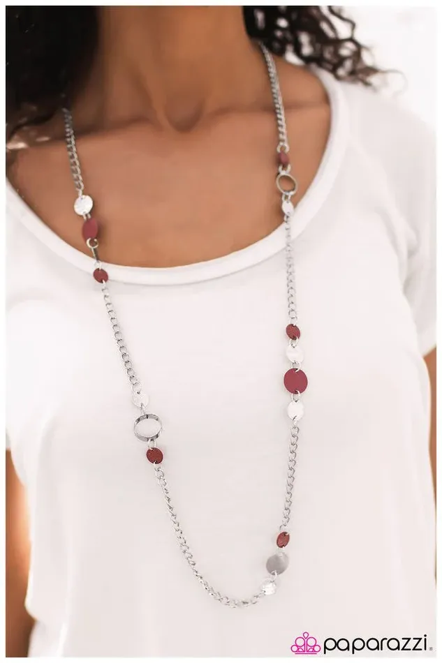 Paparazzi Necklace Casually Dating Red Paparazzi Jewelry Necklaces