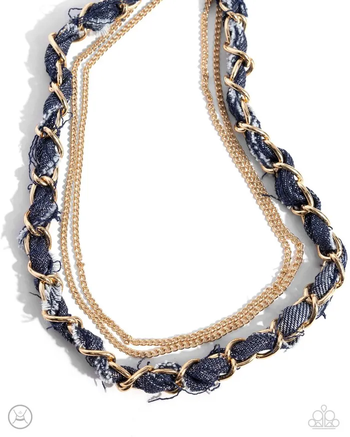 Paparazzi Necklace Denim Danger Gold Paparazzi Jewelry Necklaces Paparazzi Necklace Denim Danger Gold Paparazzi Jewelry Necklaces