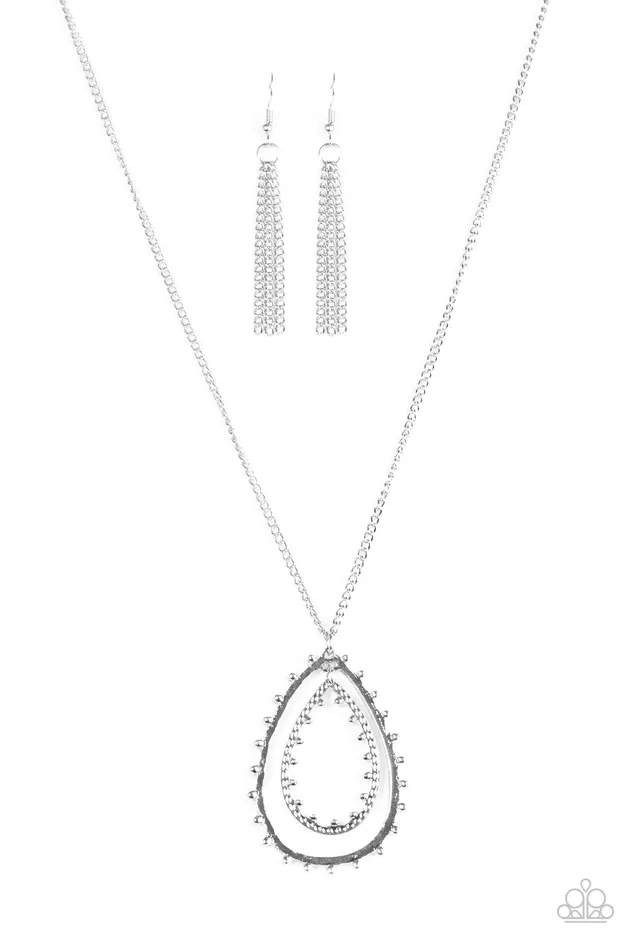 Paparazzi Necklace DropDead Gorgeous Silver Paparazzi Jewelry Necklaces