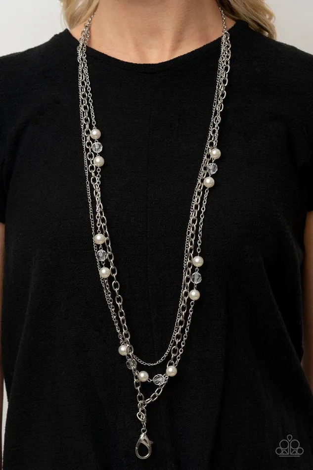 Paparazzi Necklace GLEAM Work White Paparazzi Jewelry Necklaces