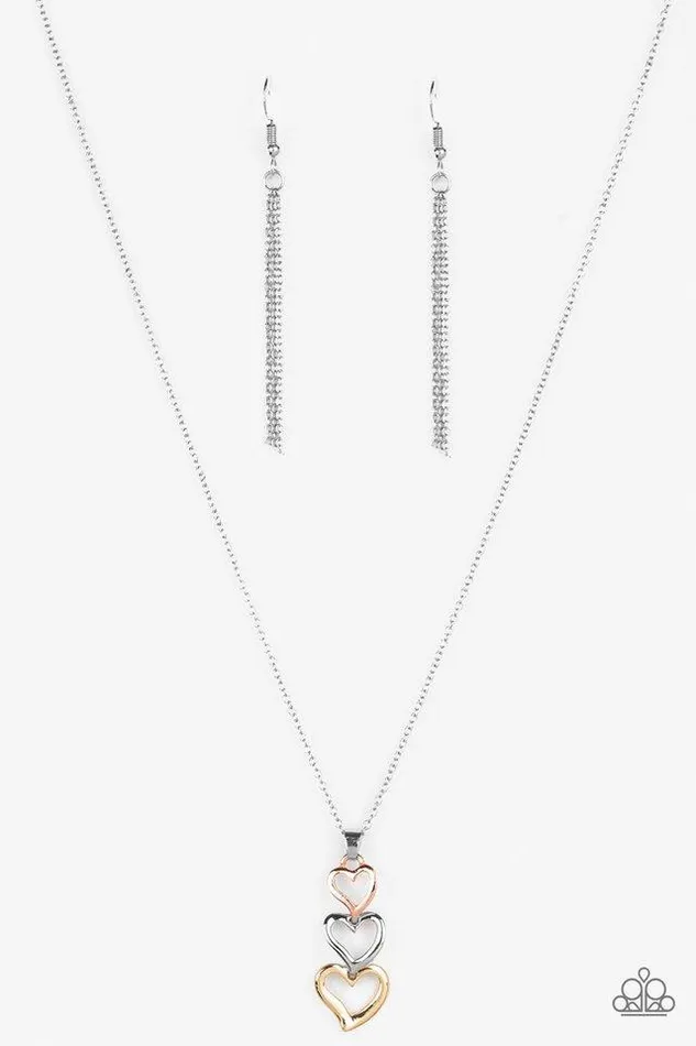 Paparazzi Necklace Hearts Aflutter Multi Paparazzi Jewelry Necklaces