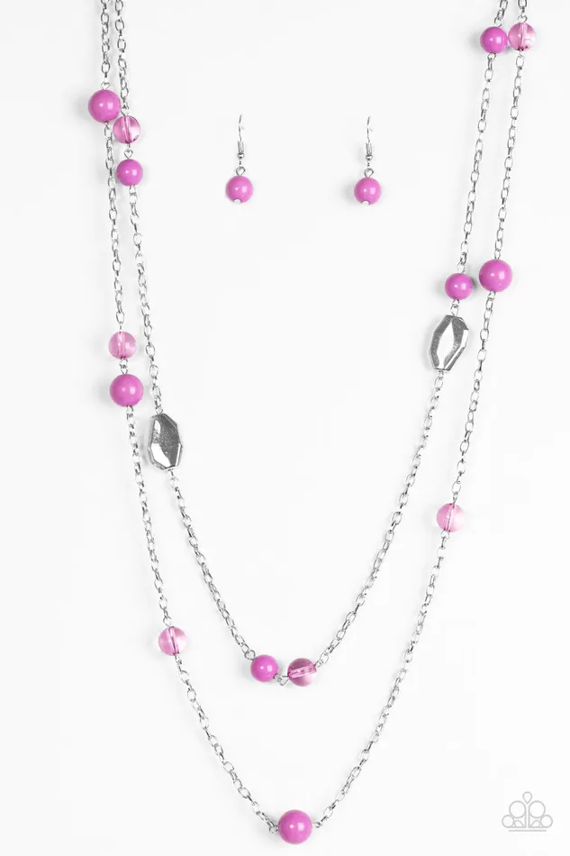 Paparazzi Necklace Hitting A GLOW Point Purple Paparazzi Jewelry Necklaces