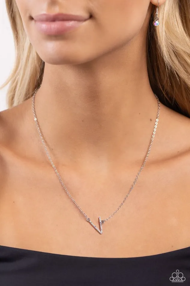 Paparazzi Necklace INITIALLY Yours V Multi Paparazzi Jewelry Necklaces