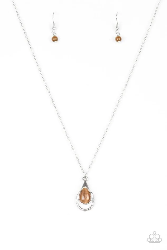 Paparazzi Necklace Just Drop It Brown Paparazzi Jewelry Necklaces