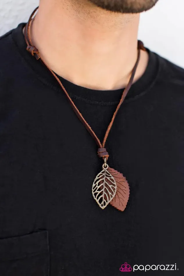 Paparazzi Necklace LEAFTime Legend Brown Paparazzi Jewelry Necklaces