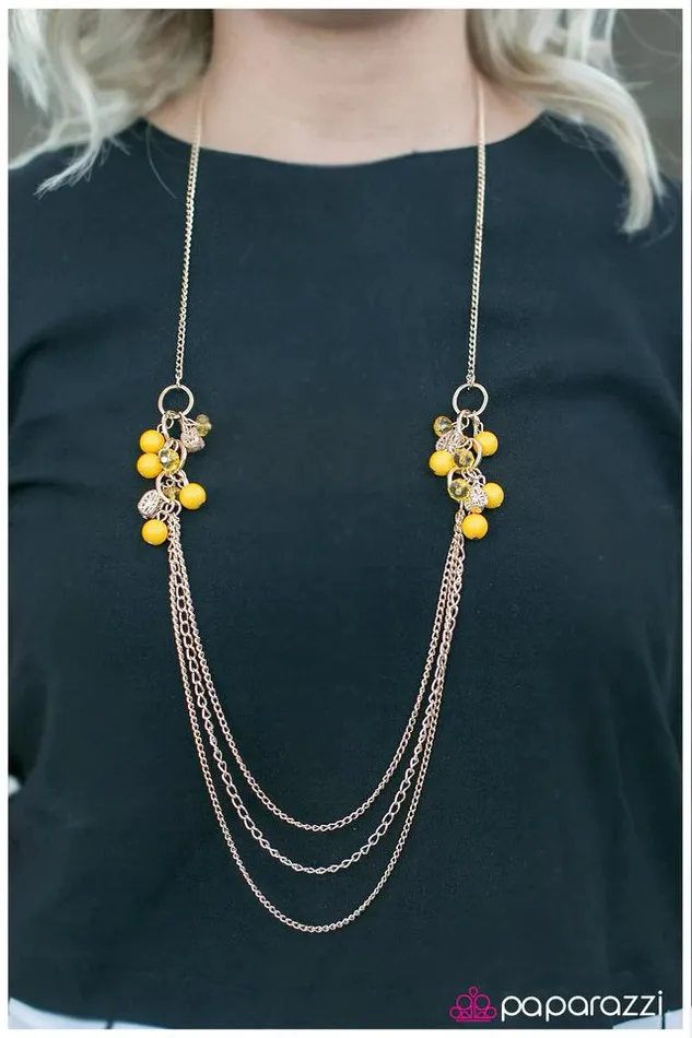 Paparazzi Necklace Lifting My Spirits Yellow Paparazzi Jewelry Necklaces