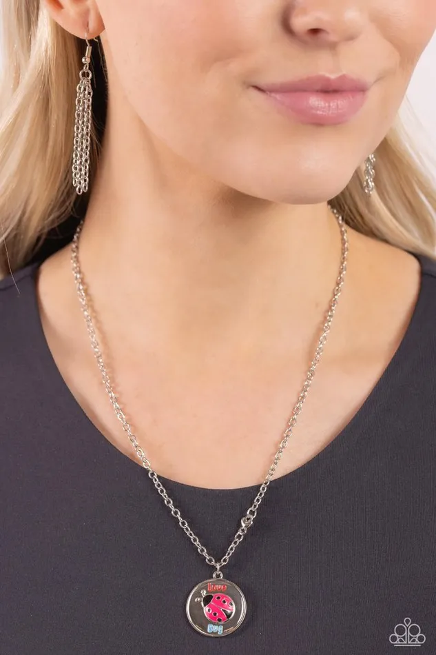 Paparazzi Necklace Lively Love Bug Red Paparazzi Jewelry Necklaces