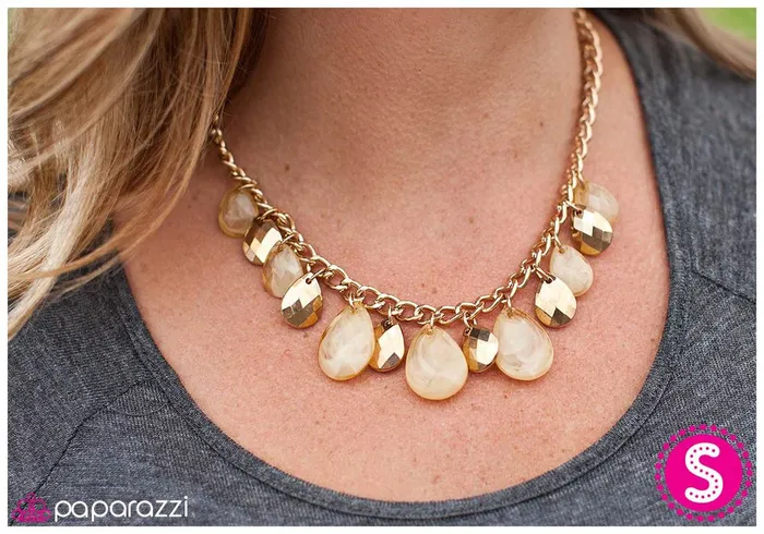 Paparazzi Necklace Misted With a Chance of Gold Yellow Paparazzi Jewelry Necklaces
