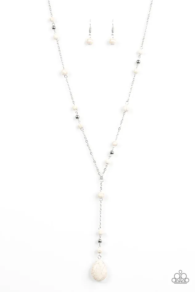 Paparazzi Necklace Modern Mountaineer White Paparazzi Jewelry Necklaces
