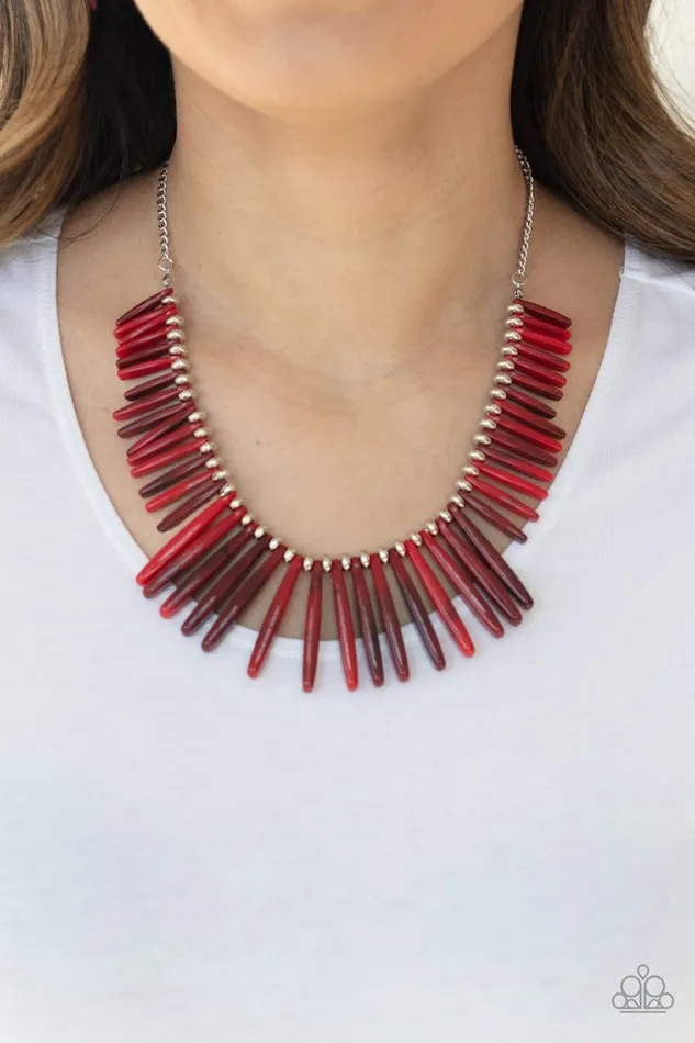 Paparazzi Necklace Out of My Element Red Paparazzi Jewelry Necklaces