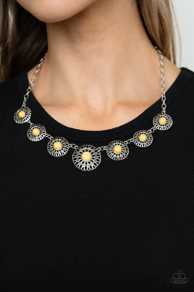 Paparazzi Necklace Sahara Solar Power Yellow Paparazzi Jewelry Necklaces