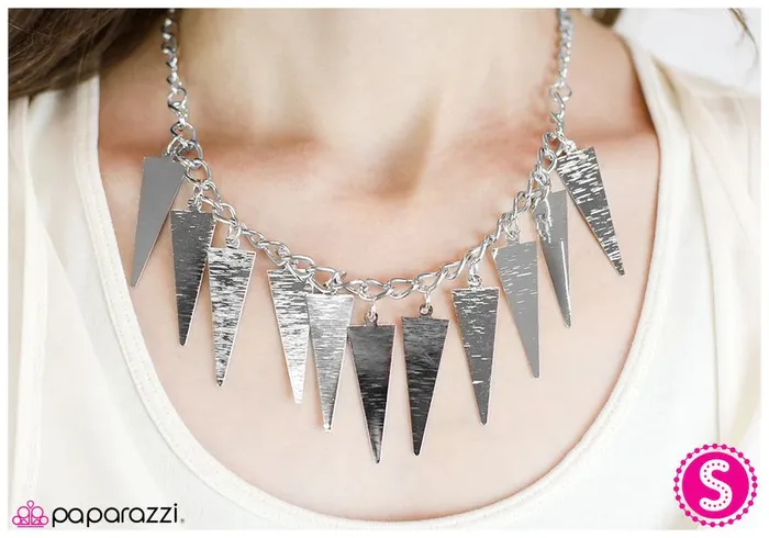 Paparazzi Necklace Spike it Rich Silver Paparazzi Jewelry Necklaces