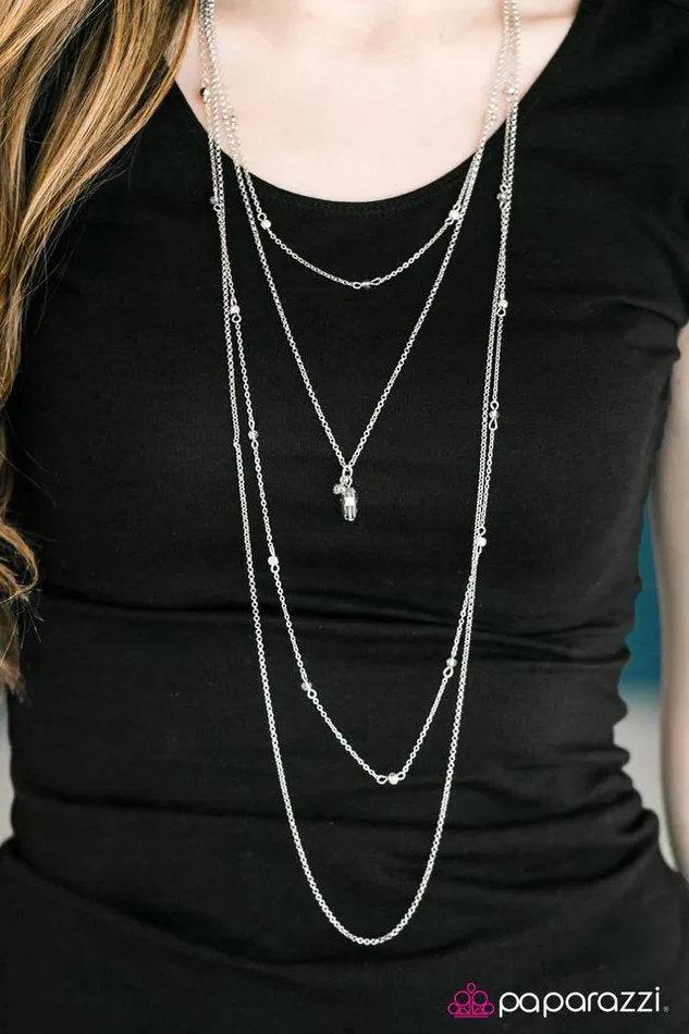 Paparazzi Necklace Stay Fancy Silver Paparazzi Jewelry Necklaces