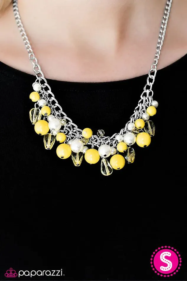Paparazzi Necklace Vintage Vindication Yellow Paparazzi Jewelry Necklaces