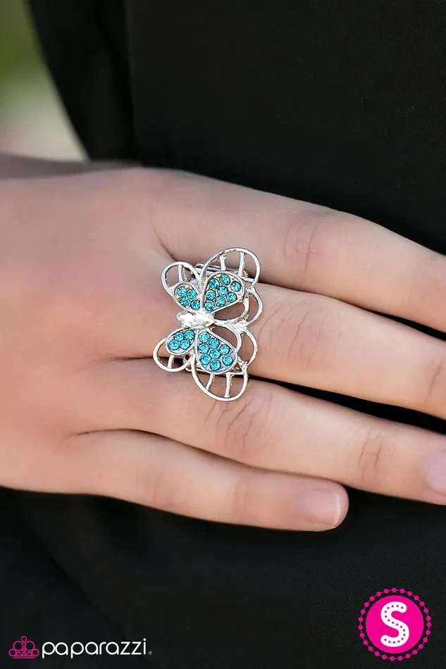 Paparazzi Ring Butterfly Banquet Blue Paparazzi Jewelry Rings