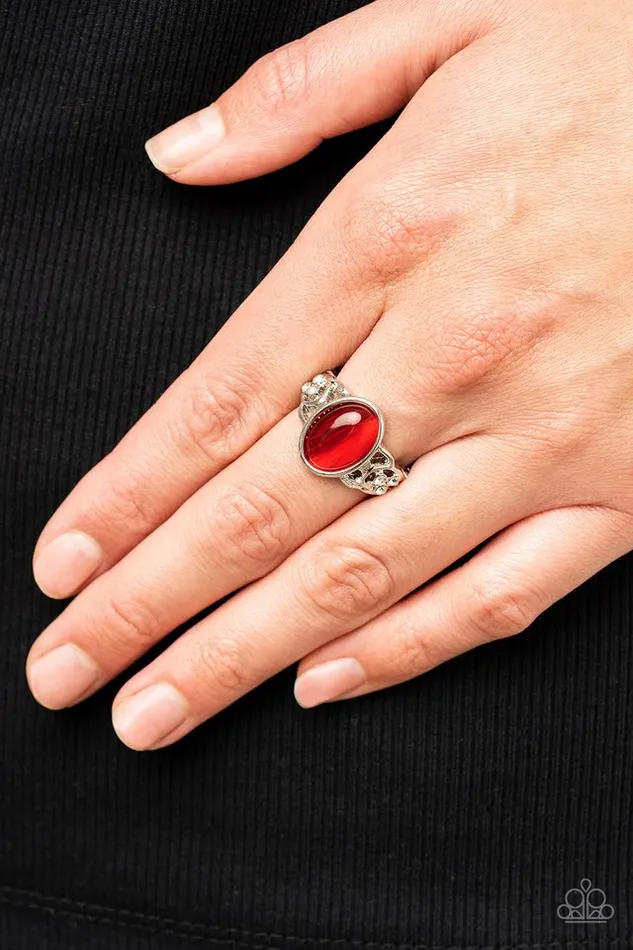 Paparazzi Ring Crystals and Cats Eye Red Paparazzi Jewelry Rings