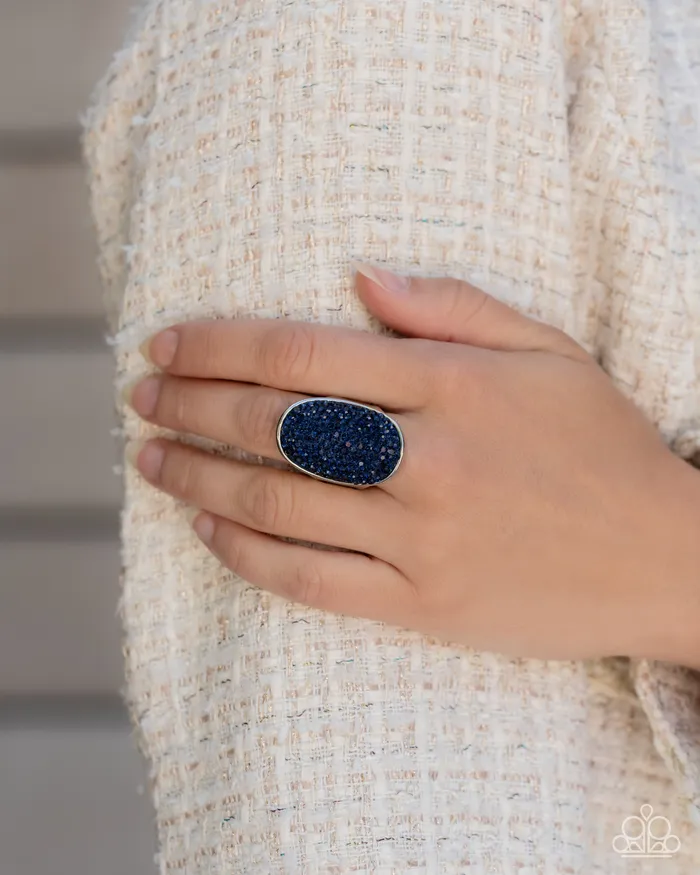 Paparazzi Ring Exaggerated Elitist Blue Paparazzi Jewelry Rings