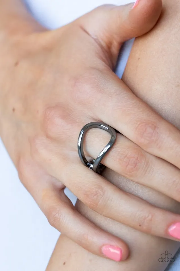 Paparazzi Ring Fill The Gap Black Paparazzi Jewelry Rings