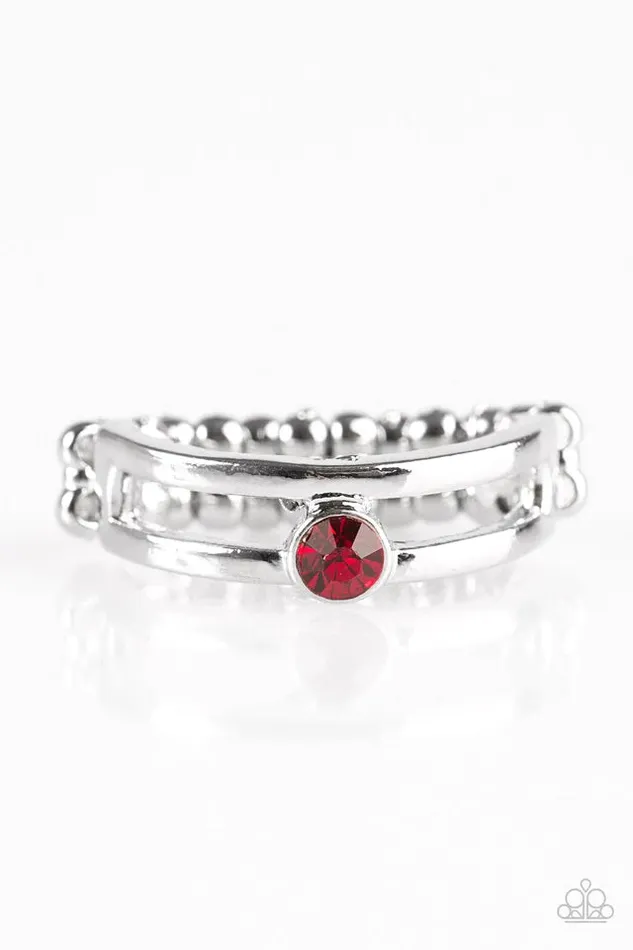 Paparazzi Ring Lead The Line Red Paparazzi Jewelry Rings