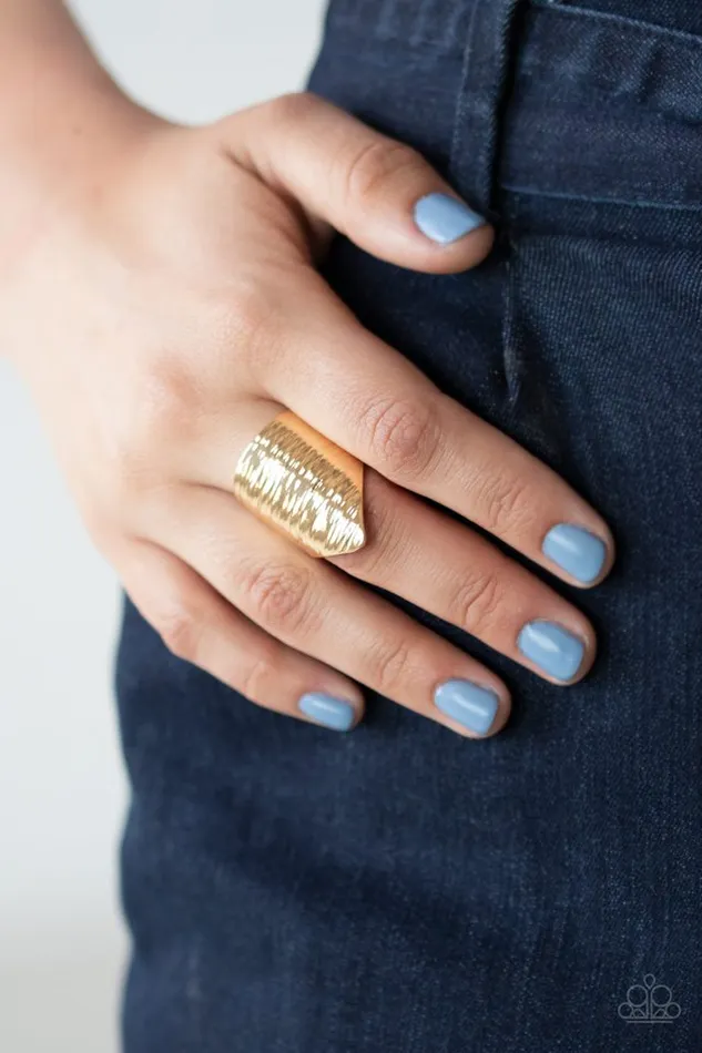 Paparazzi Ring Make Your Mark Gold Paparazzi Jewelry Rings