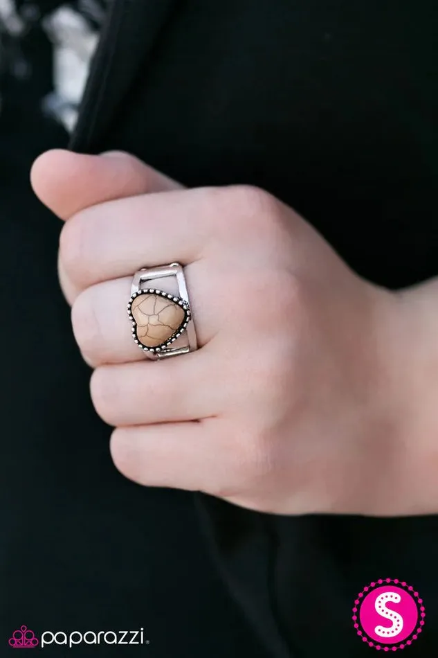 Paparazzi Ring Rule With Your Heart Brown Paparazzi Jewelry Rings