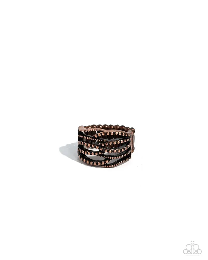 Paparazzi Ring Streamlined Showdown Copper Paparazzi Jewelry Rings Paparazzi Ring Streamlined Showdown Copper Paparazzi Jewelry Rings