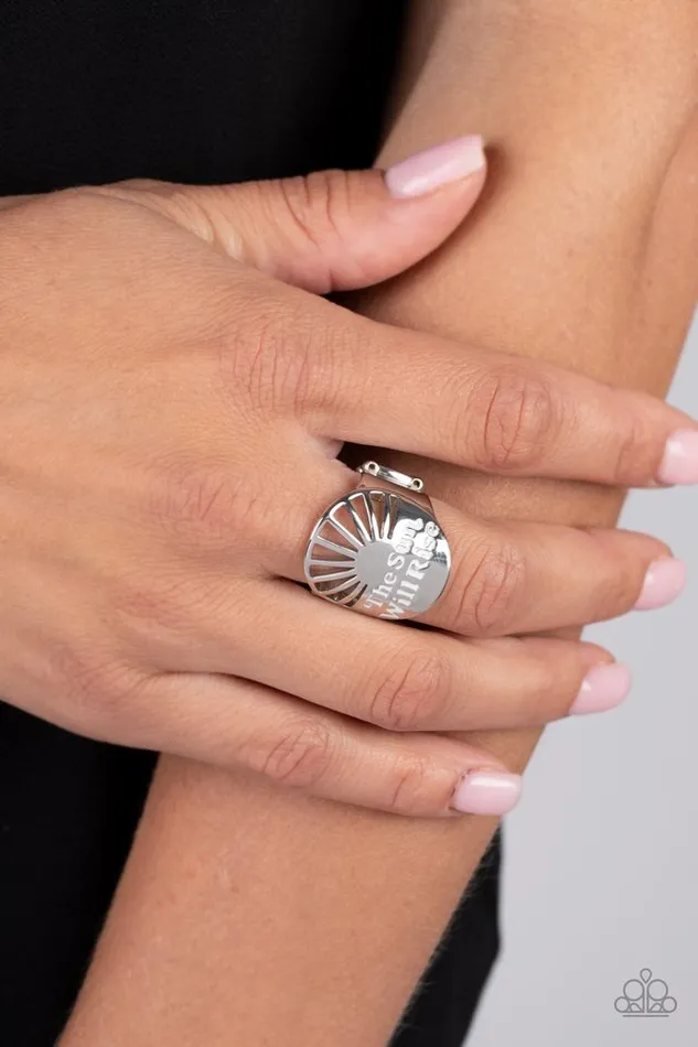 Paparazzi Ring The Dawn After Tomorrow White Paparazzi Jewelry Rings