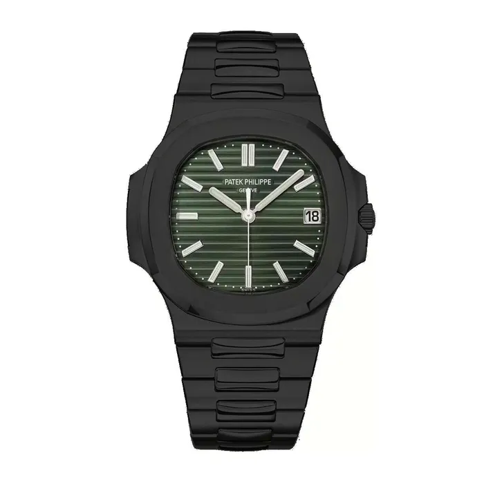 Patek Philippe Patek Philippe Nautilus 40mm Watch Ref 57111A014 Green Dial Black PVD Stainless Steel Bracelet Bracelets Patek Philippe Patek Philippe Nautilus 40mm Watch Ref 57111A014 Green Dial Black PVD Stainless Steel Bracelet Bracelets
