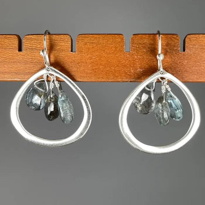 PHILIPPA ROBERTS JEWELRY Earrings Aquamarine Cluster Drop Earrings