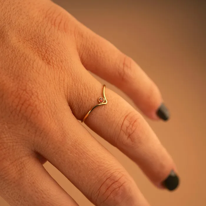 PreStyled Sets RG Gold Filled Garnet Chevron Stacker