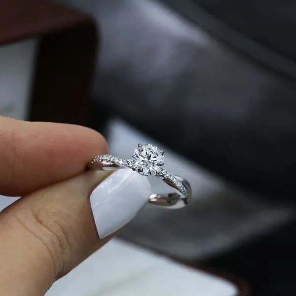 Precious 14k White Gold Engagement Ring w 122ct Diamonds Diamond Source NYC Rings