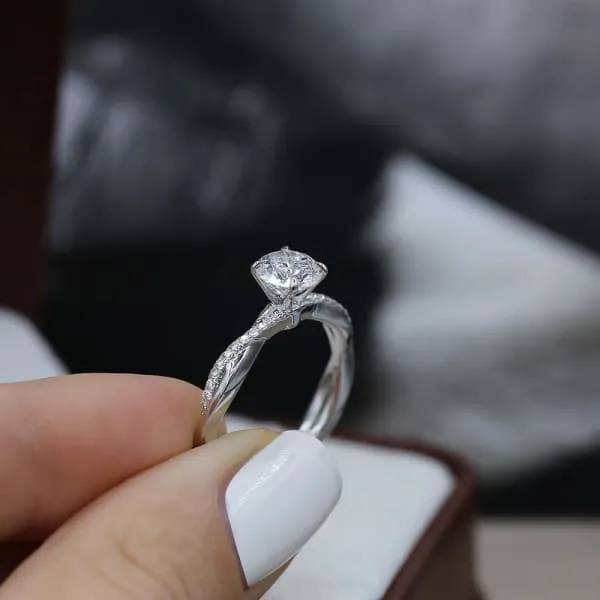 Precious 14k White Gold Engagement Ring w 122ct Diamonds Diamond Source NYC Rings