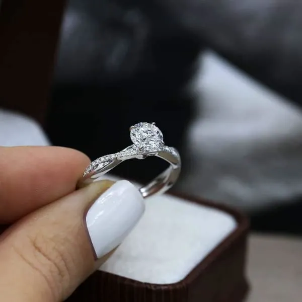 Precious 14k White Gold Engagement Ring w 122ct Diamonds Diamond Source NYC Rings