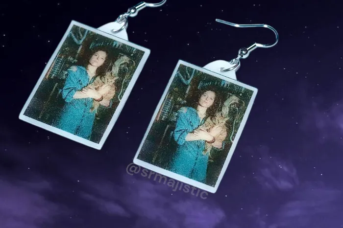 READY TO SHIP Ripley Holding Jonesy Alien Movie Promo Photo Handmade Earrings Sam Makes Things Earrings