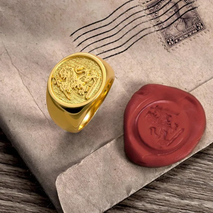 Rings Belbren Custom Engraved Family Crest Signet Ring Sterling Silver Heirloom Wax Seal Stamp Personalized Coat of Arms Jewelry