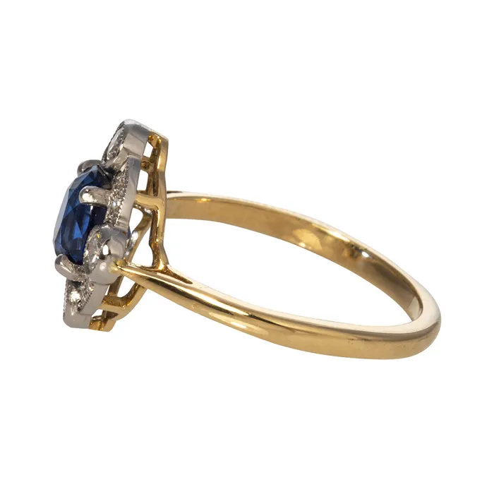 Rings Croghans Edwardian Style 125ct Oval Sapphire Diamond Ring