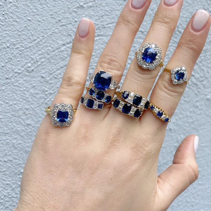 Rings Croghans Edwardian Style 125ct Oval Sapphire Diamond Ring