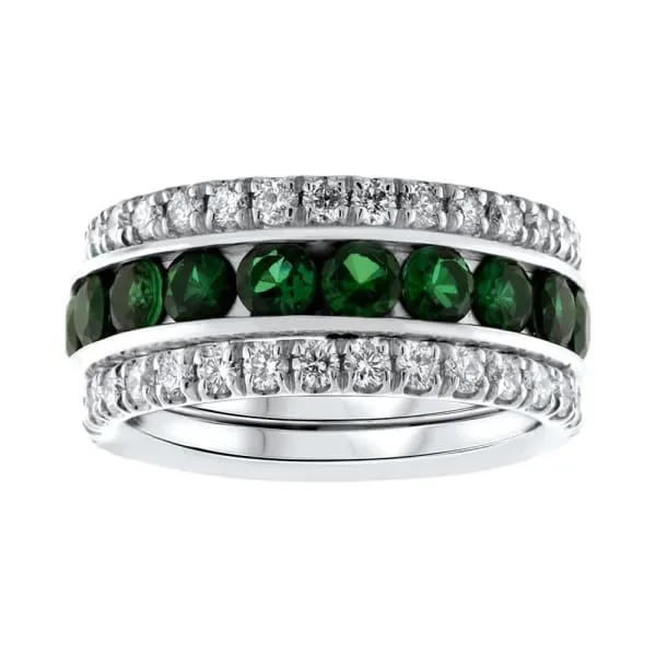 Rings Diamond Source NYC 14k White Gold Diamond And Emerald Eternity Band BA7500 Rings Diamond Source NYC 14k White Gold Diamond And Emerald Eternity Band BA7500
