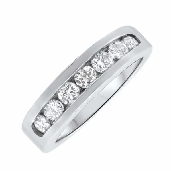 Rings Diamond Source NYC 14kt White Gold Diamond Wedding Band 075ct Diamonds WB3650