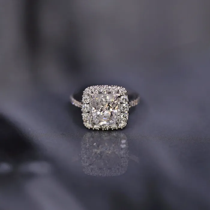 Rings Diamond Source NYC Precious 18k White Gold Engagement Ring features 437ct TDW ENG51500 Rings Diamond Source NYC Precious 18k White Gold Engagement Ring features 437ct TDW ENG51500